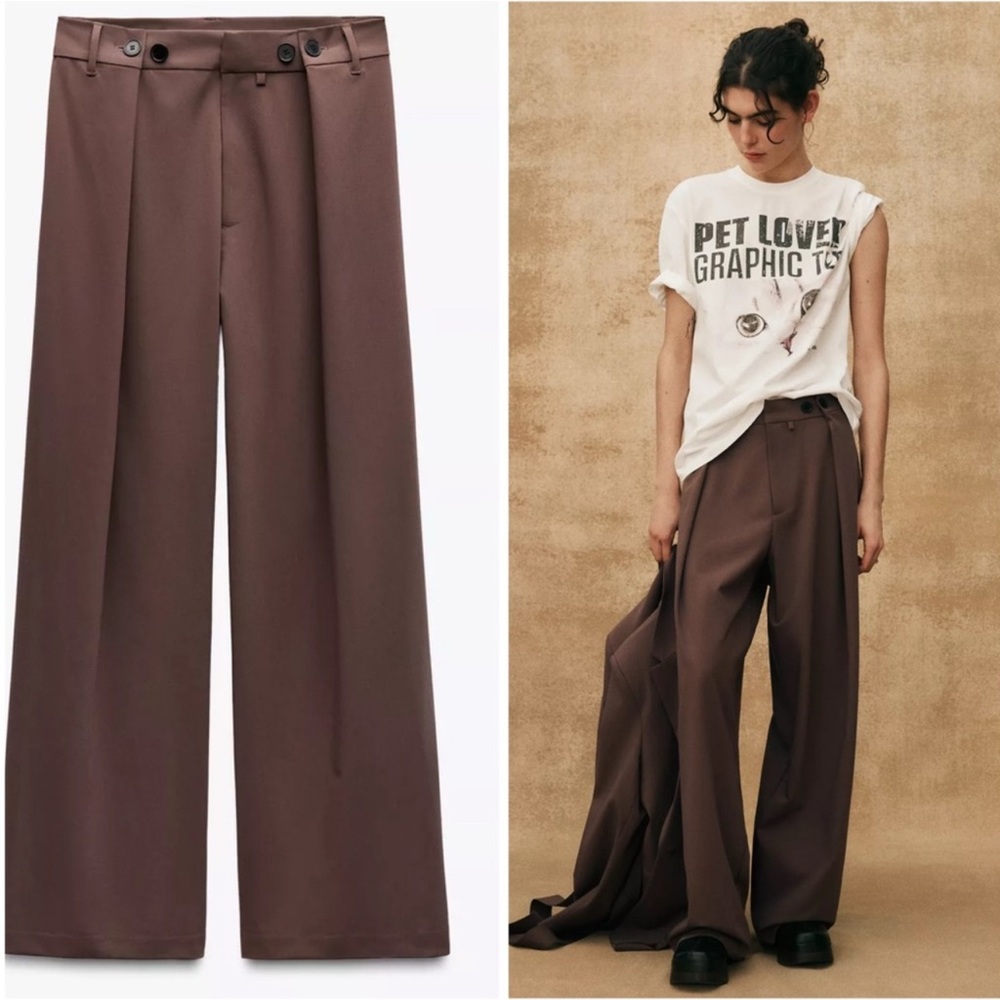 ZARA MULTI-POSITION WAIST PANTS.